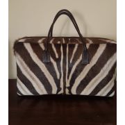 Zebra skin duffel bag