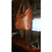 Leather shoulder handbag